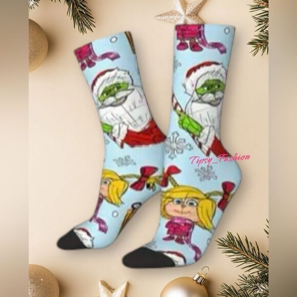 The Grinch Accessories - Grinch Calf Socks Women Christmas NEW